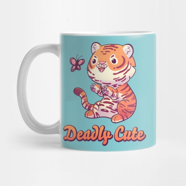 Deadly Cute Tiger // Kawaii, Big Cat, Animals by Geekydog